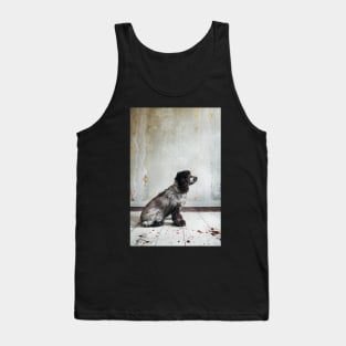 Profile of Cocker Spaniel Sitting in Shabby Apartment Tank Top
